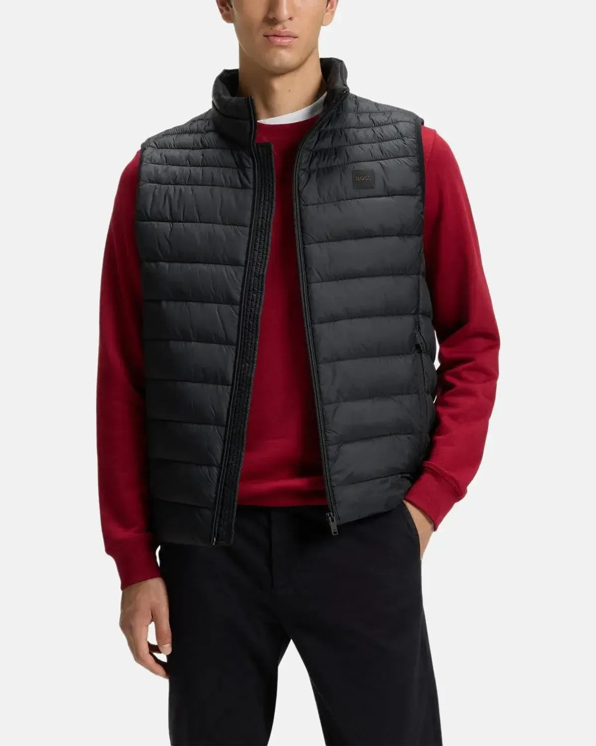 BOSS ODEN SLIM FIT PACKABLE GILET BLACK