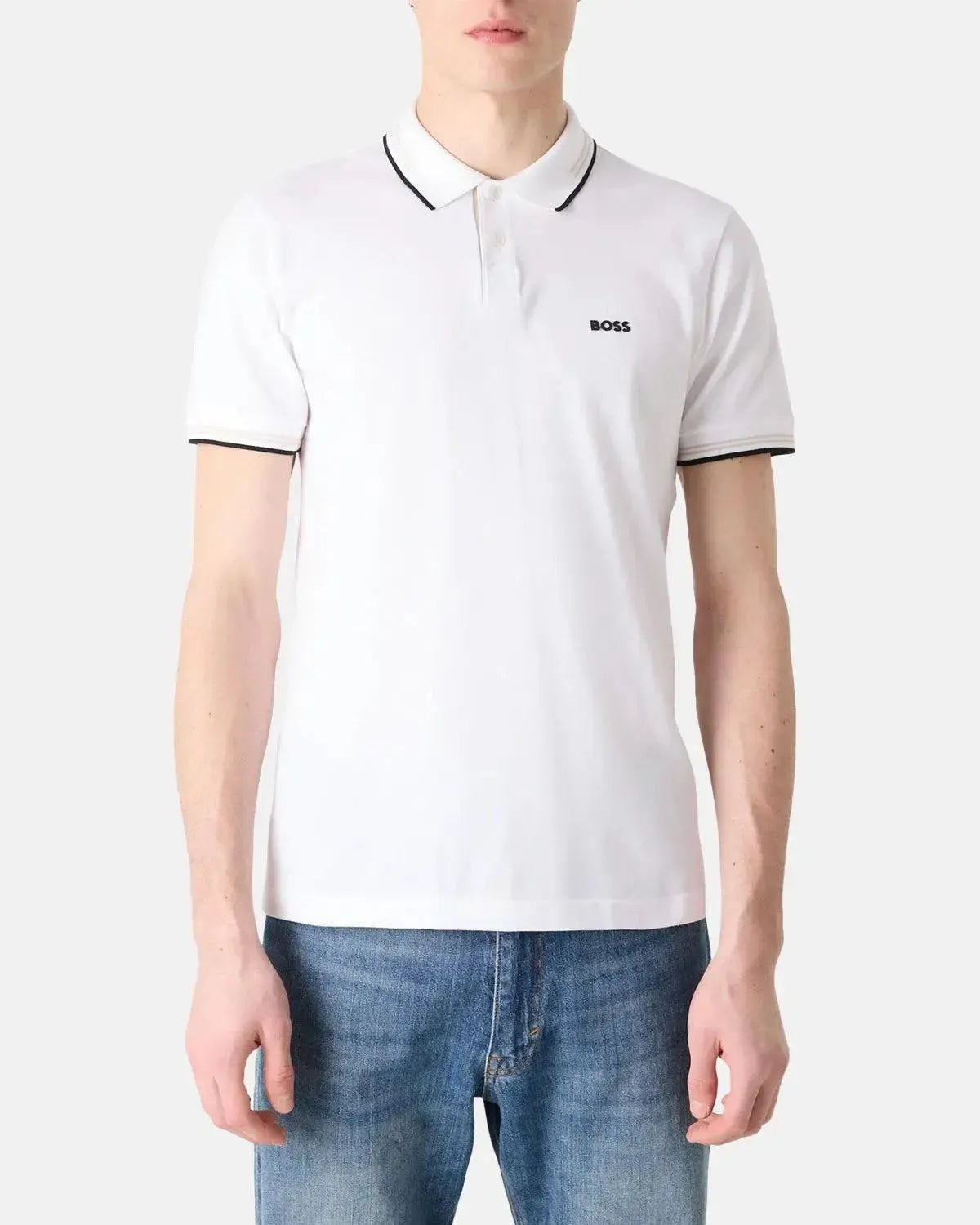 BOSS PAUL SLIM FIT POLO SHIRT WHITE