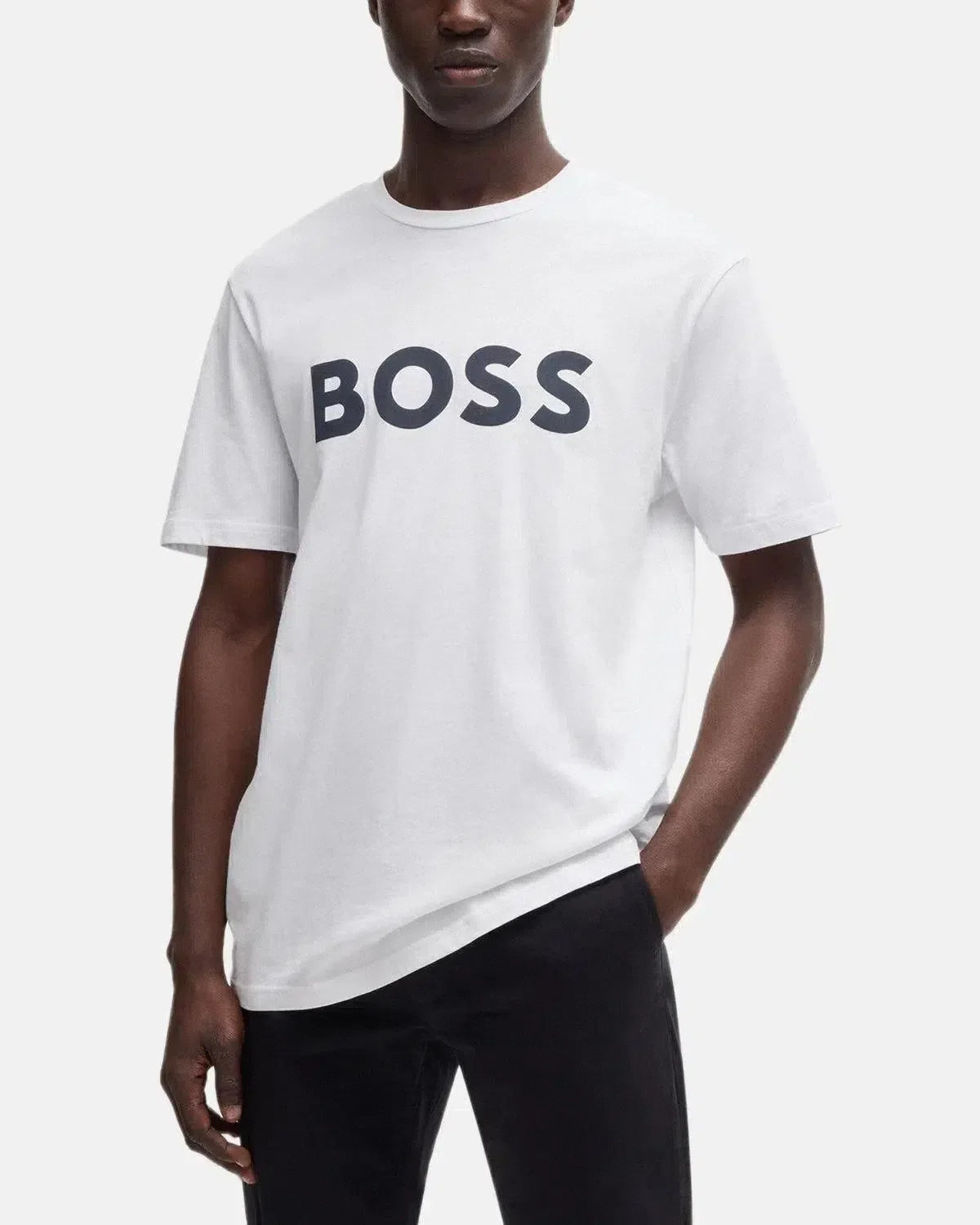 BOSS THINKING 1 RUBBER PRINT LOGO T-SHIRT WHITE