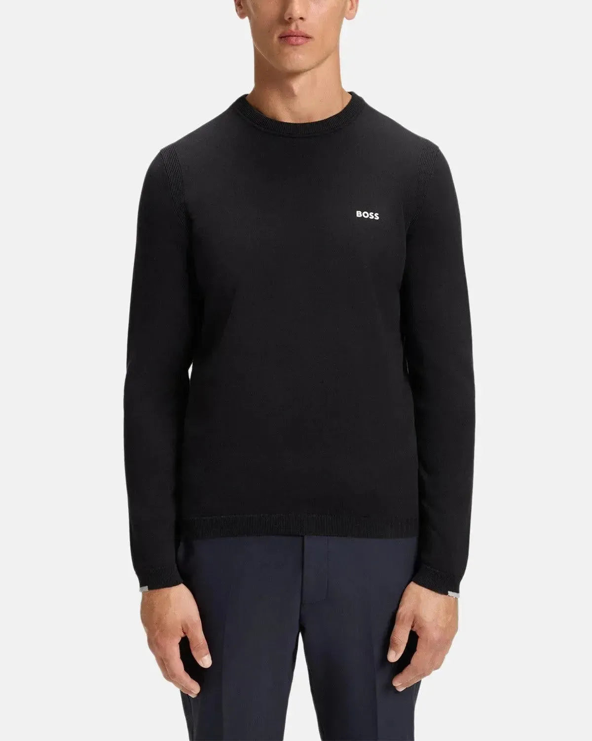 BOSS K-EVERX CREWNECK COTTON KNIT DARK BLUE
