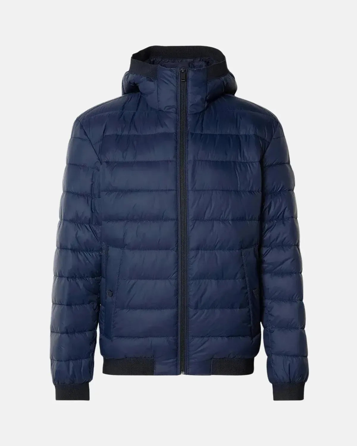 BOSS ODENIS HOODED PUFFER JACKET DARK BLUE